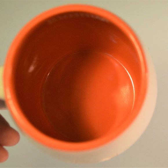 Dunkin' Donuts 14oz engraved cream and orange stoneware mug 14oz 2012 like new - Picture 6 of 6